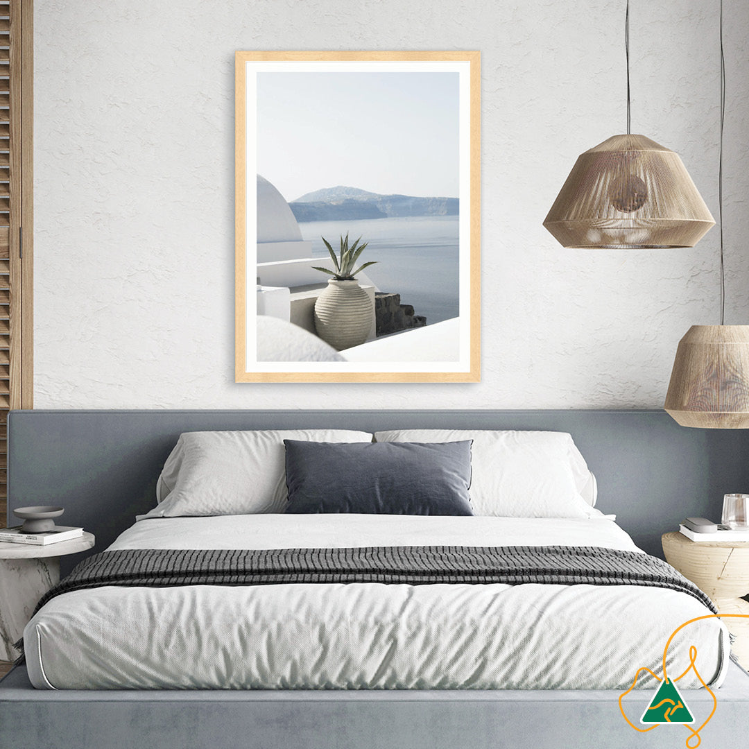 SANTORINI POT I - Framed Print