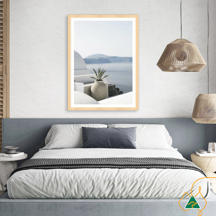 SANTORINI POT I - Framed Print