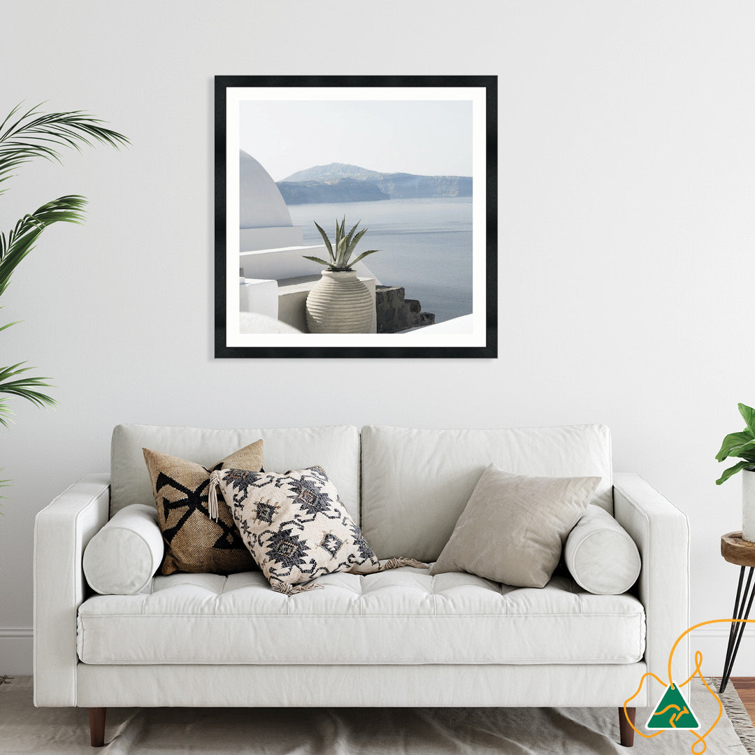 SANTORINI POT II - Framed Print