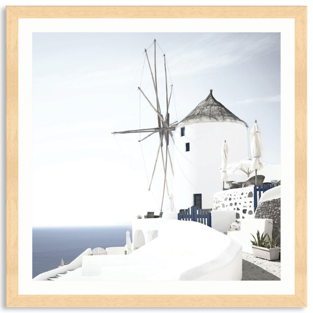 SANTORINI MILL II - Framed Print