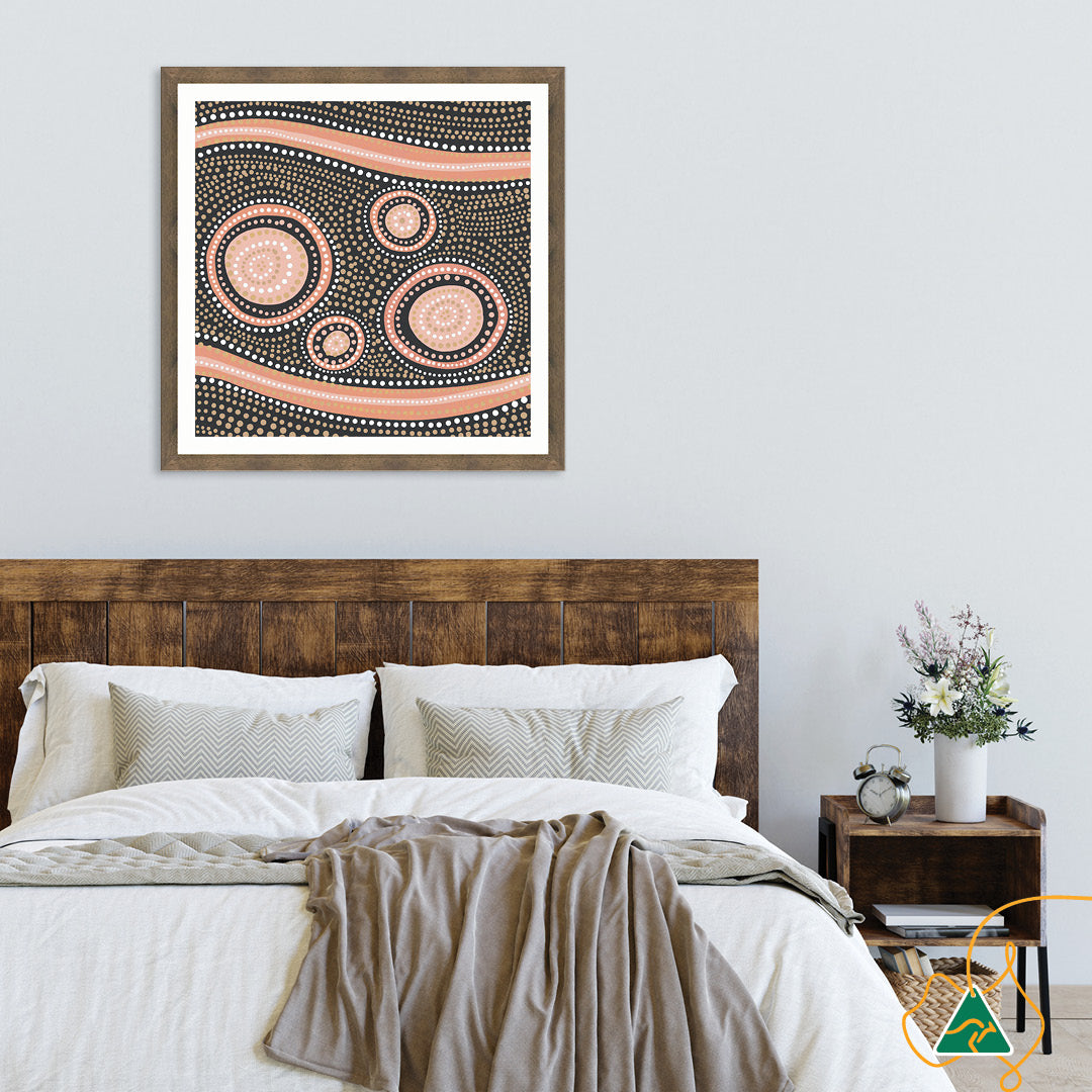 BOHO CIRCLES - Framed Print