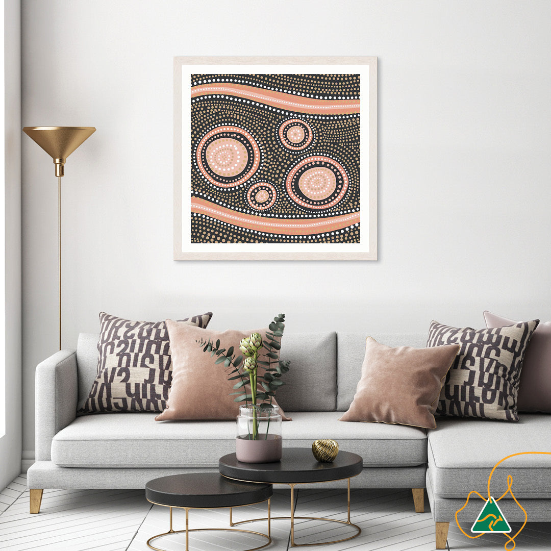 BOHO CIRCLES - Framed Print